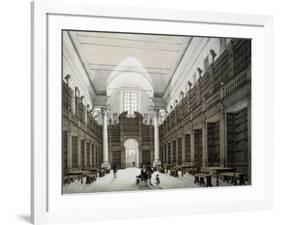 Library Room, University of Bologna, Lithograph, Italy, 19th Century-null-Framed Giclee Print