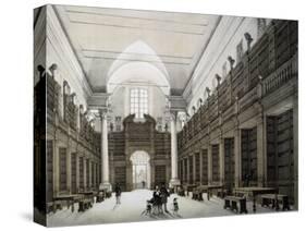 Library Room, University of Bologna, Lithograph, Italy, 19th Century-null-Stretched Canvas