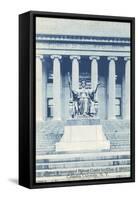 Library, Statue, Columbia University, New York City-null-Framed Stretched Canvas