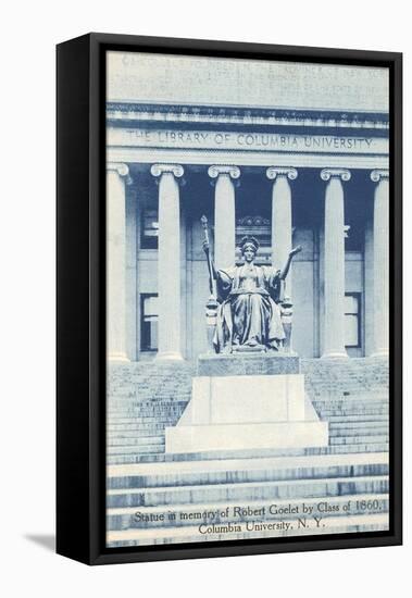 Library, Statue, Columbia University, New York City-null-Framed Stretched Canvas