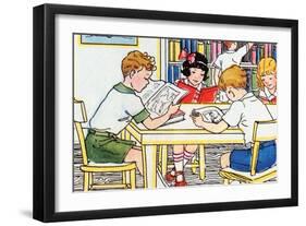 Library Time-Julia Letheld Hahn-Framed Art Print