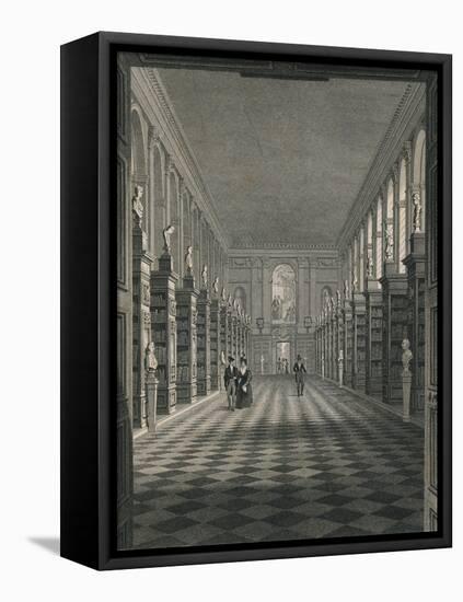 Library, Trinity College, Cambridge, c1820. Artists: James Sargant Storer, Henry Sargant Storer-Henry Sargant Storer-Framed Stretched Canvas