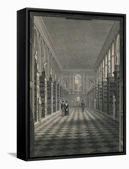 Library, Trinity College, Cambridge, c1820. Artists: James Sargant Storer, Henry Sargant Storer-Henry Sargant Storer-Framed Stretched Canvas