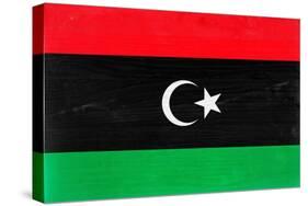 Libya Flag Design with Wood Patterning - Flags of the World Series-Philippe Hugonnard-Stretched Canvas