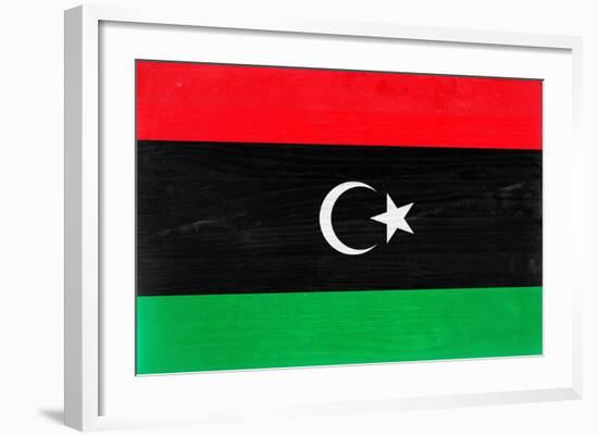 Libya Flag Design with Wood Patterning - Flags of the World Series-Philippe Hugonnard-Framed Art Print