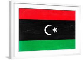 Libya Flag Design with Wood Patterning - Flags of the World Series-Philippe Hugonnard-Framed Art Print