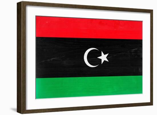 Libya Flag Design with Wood Patterning - Flags of the World Series-Philippe Hugonnard-Framed Art Print