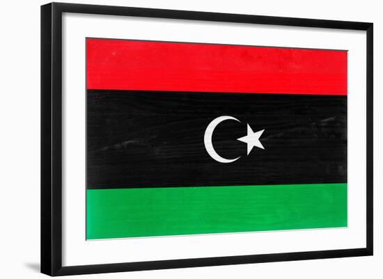 Libya Flag Design with Wood Patterning - Flags of the World Series-Philippe Hugonnard-Framed Art Print