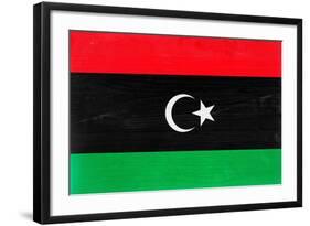 Libya Flag Design with Wood Patterning - Flags of the World Series-Philippe Hugonnard-Framed Art Print