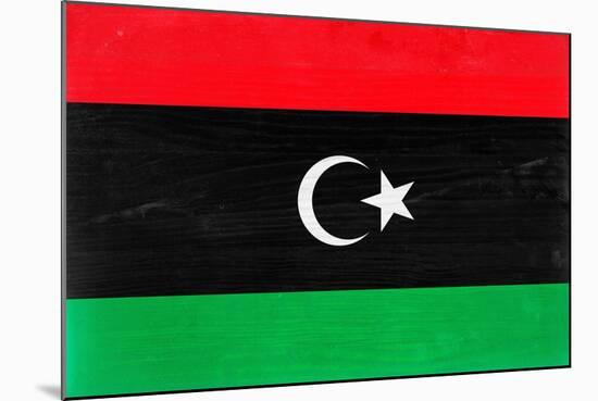 Libya Flag Design with Wood Patterning - Flags of the World Series-Philippe Hugonnard-Mounted Art Print