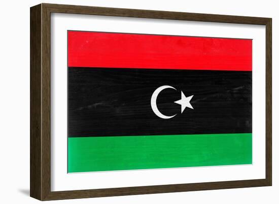 Libya Flag Design with Wood Patterning - Flags of the World Series-Philippe Hugonnard-Framed Art Print