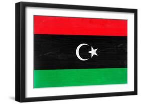 Libya Flag Design with Wood Patterning - Flags of the World Series-Philippe Hugonnard-Framed Art Print