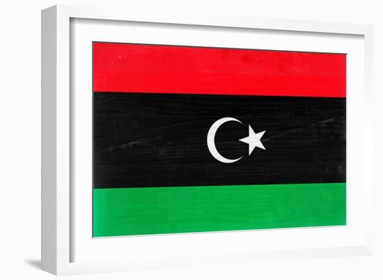 Libya Flag Design with Wood Patterning - Flags of the World Series-Philippe Hugonnard-Framed Art Print