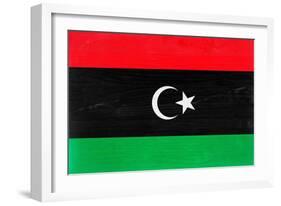 Libya Flag Design with Wood Patterning - Flags of the World Series-Philippe Hugonnard-Framed Art Print