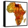 Libya on Actual Map of Africa-michal812-Framed Stretched Canvas