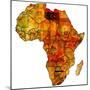 Libya on Actual Map of Africa-michal812-Mounted Premium Giclee Print