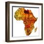 Libya on Actual Map of Africa-michal812-Framed Art Print