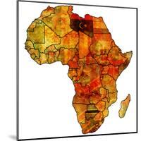 Libya on Actual Map of Africa-michal812-Mounted Art Print