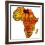 Libya on Actual Map of Africa-michal812-Framed Art Print