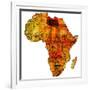 Libya on Actual Map of Africa-michal812-Framed Art Print