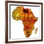 Libya on Actual Map of Africa-michal812-Framed Art Print