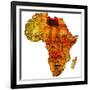 Libya on Actual Map of Africa-michal812-Framed Art Print