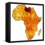 Libya on Actual Map of Africa-michal812-Framed Stretched Canvas