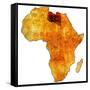 Libya on Actual Map of Africa-michal812-Framed Stretched Canvas