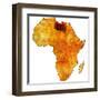 Libya on Actual Map of Africa-michal812-Framed Art Print