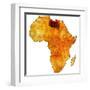 Libya on Actual Map of Africa-michal812-Framed Art Print