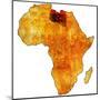 Libya on Actual Map of Africa-michal812-Mounted Art Print