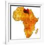 Libya on Actual Map of Africa-michal812-Framed Art Print