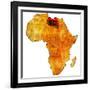 Libya on Actual Map of Africa-michal812-Framed Art Print