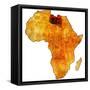 Libya on Actual Map of Africa-michal812-Framed Stretched Canvas