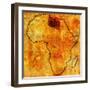 Libya on Actual Map of Africa-michal812-Framed Art Print