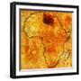 Libya on Actual Map of Africa-michal812-Framed Art Print