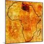 Libya on Actual Map of Africa-michal812-Mounted Art Print