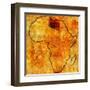 Libya on Actual Map of Africa-michal812-Framed Art Print