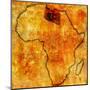 Libya on Actual Map of Africa-michal812-Mounted Art Print