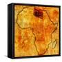 Libya on Actual Map of Africa-michal812-Framed Stretched Canvas