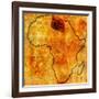 Libya on Actual Map of Africa-michal812-Framed Art Print