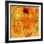 Libya on Actual Map of Africa-michal812-Framed Art Print