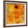 Libya on Actual Map of Africa-michal812-Framed Art Print