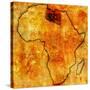 Libya on Actual Map of Africa-michal812-Stretched Canvas