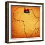 Libya on Actual Map of Africa-michal812-Framed Art Print