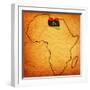 Libya on Actual Map of Africa-michal812-Framed Art Print