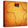 Libya on Actual Map of Africa-michal812-Stretched Canvas