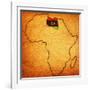 Libya on Actual Map of Africa-michal812-Framed Art Print