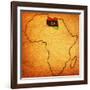 Libya on Actual Map of Africa-michal812-Framed Art Print