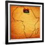 Libya on Actual Map of Africa-michal812-Framed Art Print